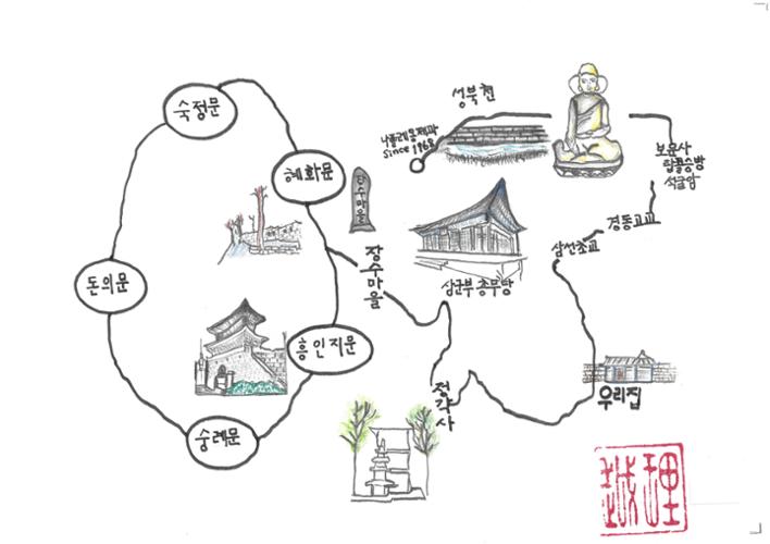 삼선동 탐방길 지도 (Ⓒ이재환)