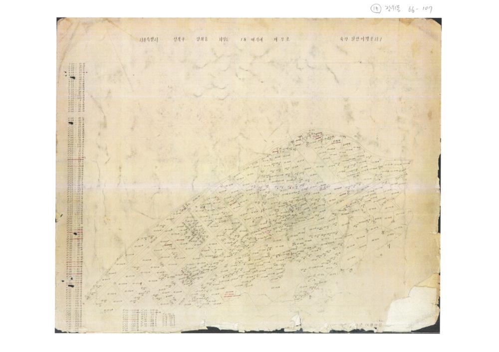 지적도 : 장위동 66-107번지 일대, 1978년 