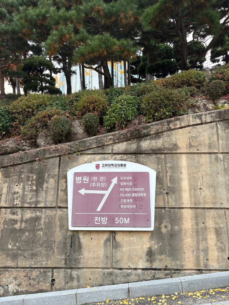 안암병원 후문 이정표