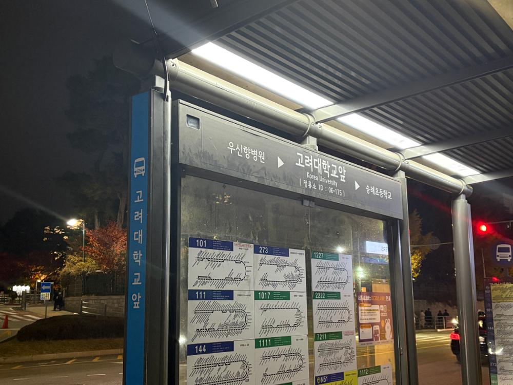 고려대학교앞 정류장