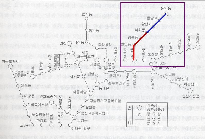 전차노선도(1930년대말), 