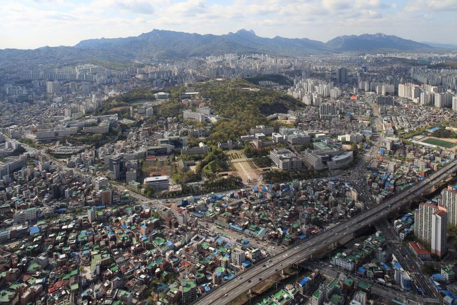 고려대학교와 주변 안암동 전경