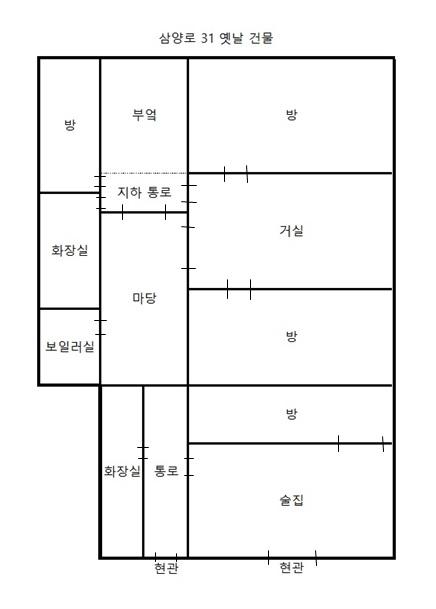 길음동 옛날건물(삼양로31) 간이평면도