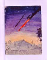 김성환, <6.25스케치 1950년 9월 26일 붉게 물든 북쪽하늘>, 1950